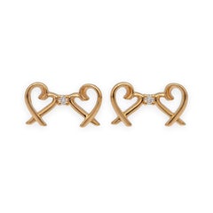 Tiffany and Co. Paloma Picasso Double Loving Heart Studs Earrings With Diamond
