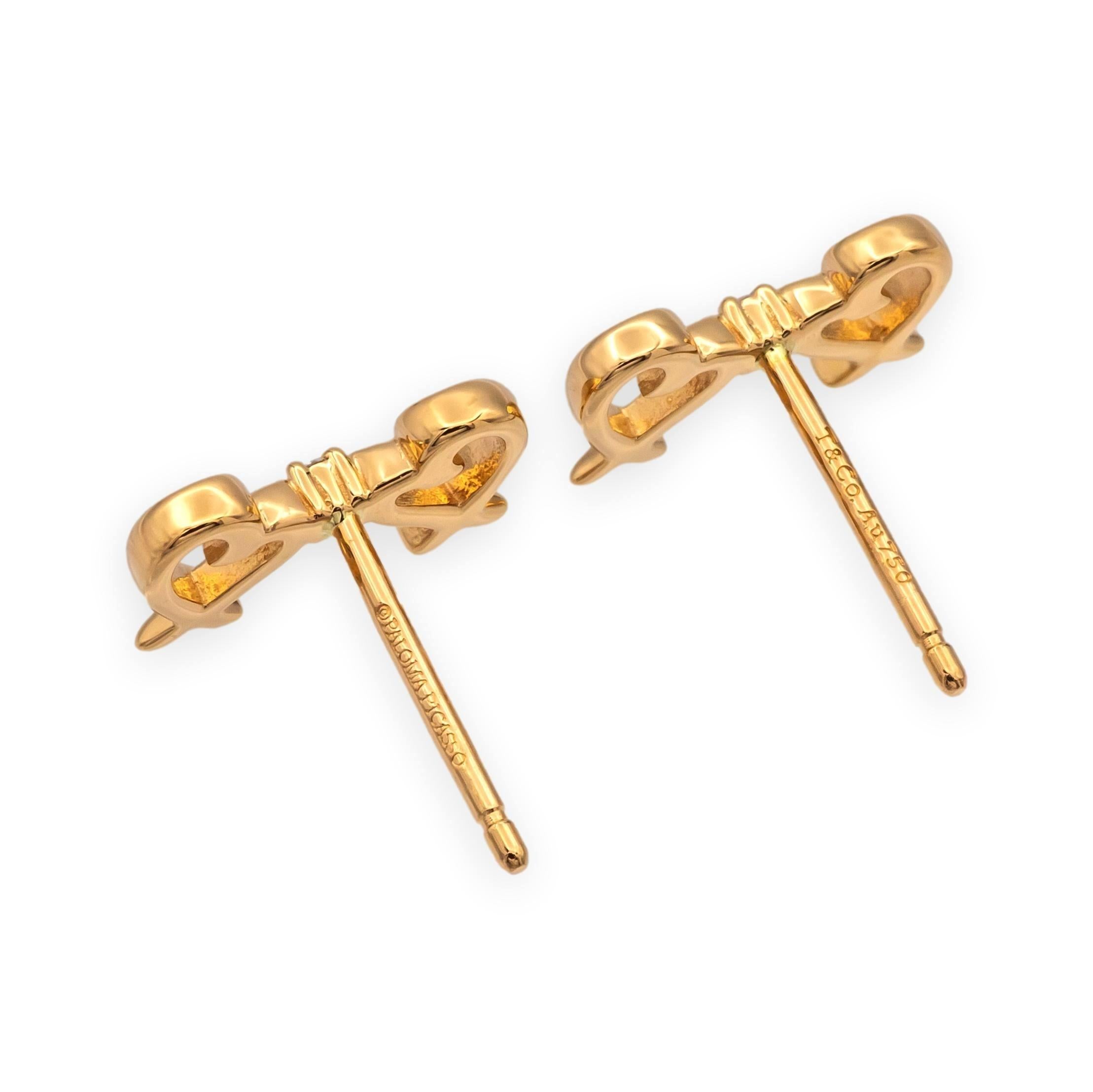 Contemporaneo Tiffany & Co. Paloma Picasso, orecchini a cuore con doppio amore e diamante in vendita