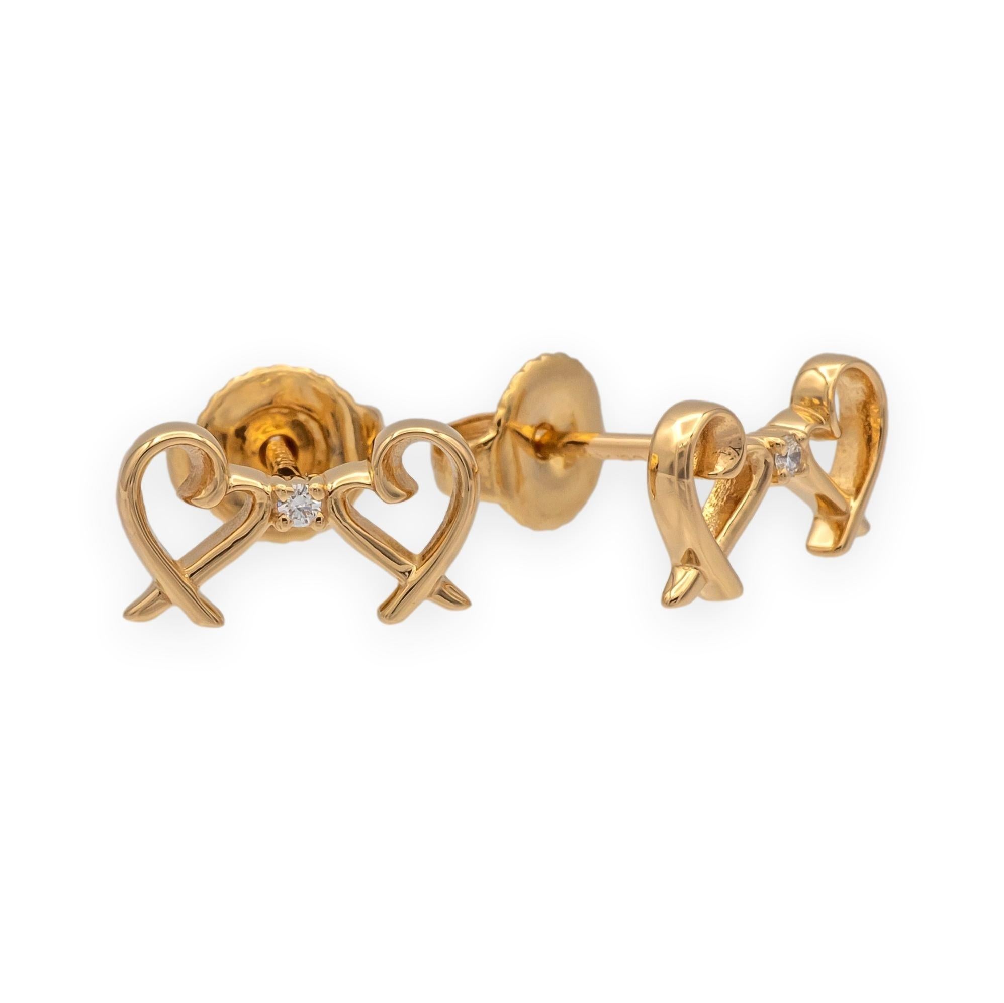 Tiffany & Co. Paloma Picasso, orecchini a cuore con doppio amore e diamante