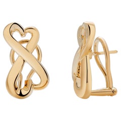 Tiffany and Co Boucles d'oreilles Paloma Picasso en forme de cœur en or jaune dix-huit carats