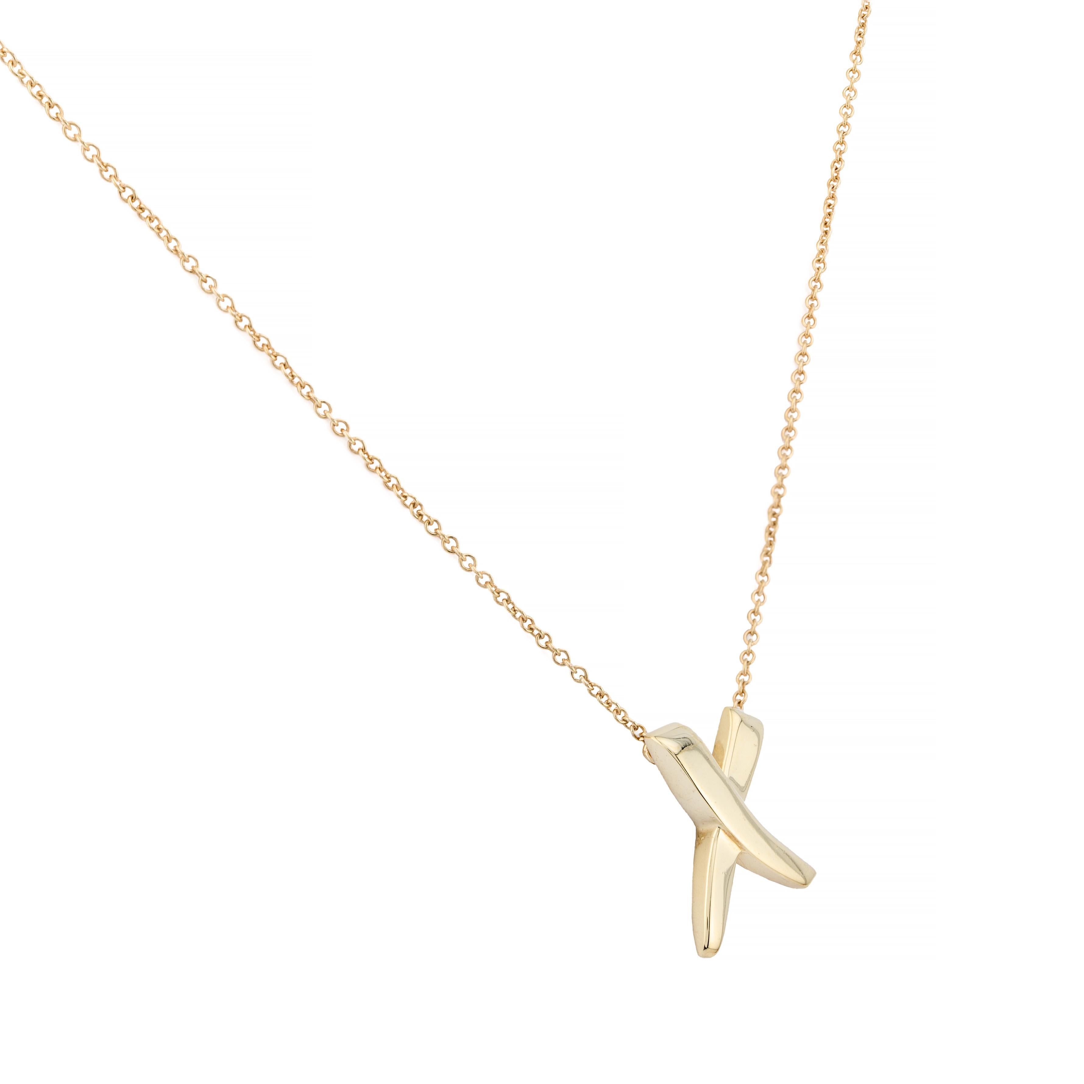 Tiffany & Co. Collar Paloma Picasso Graffiti X de Oro Amarillo de 18 K Moderno