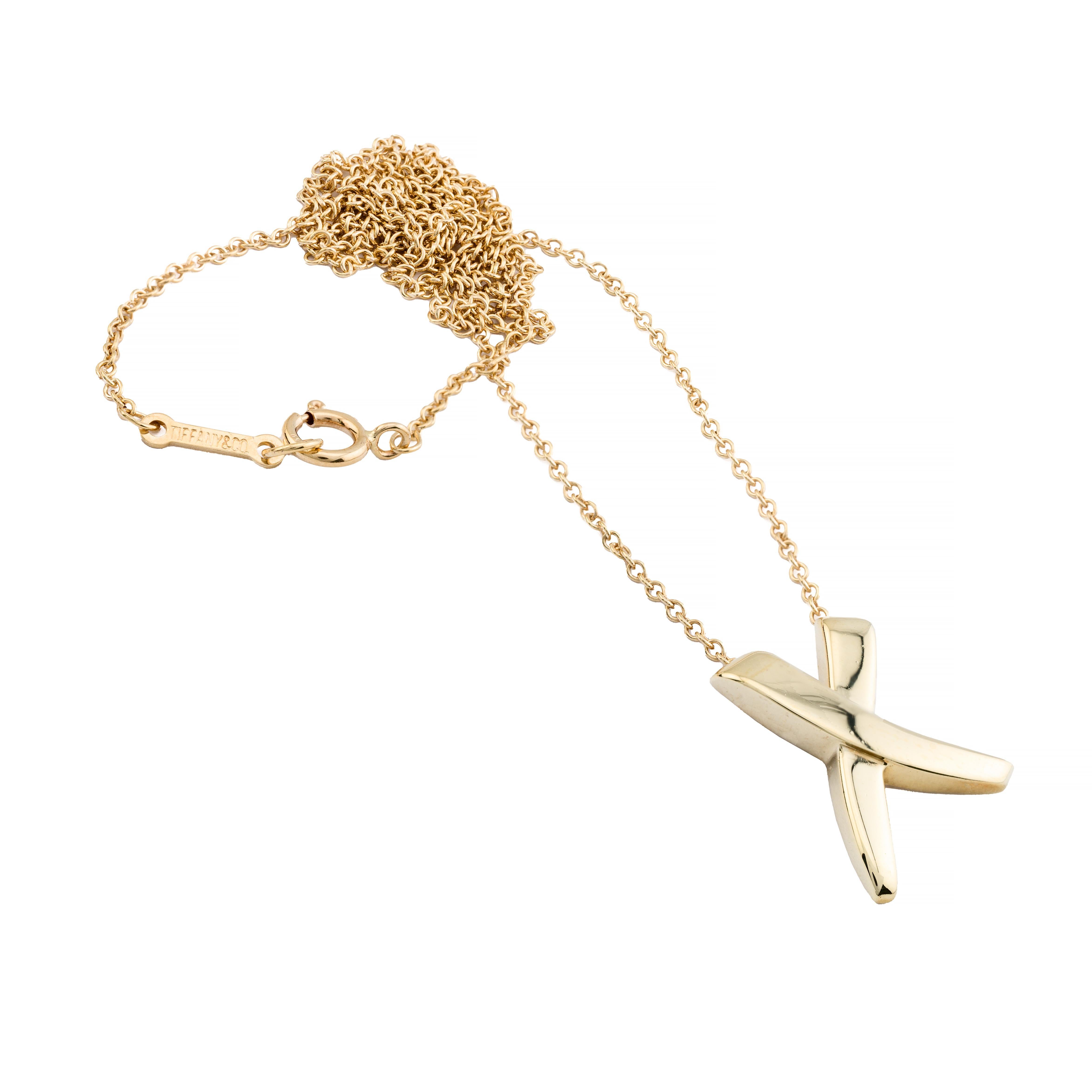 De las mujeres Tiffany & Co. Collar Paloma Picasso Graffiti X de Oro Amarillo de 18 K