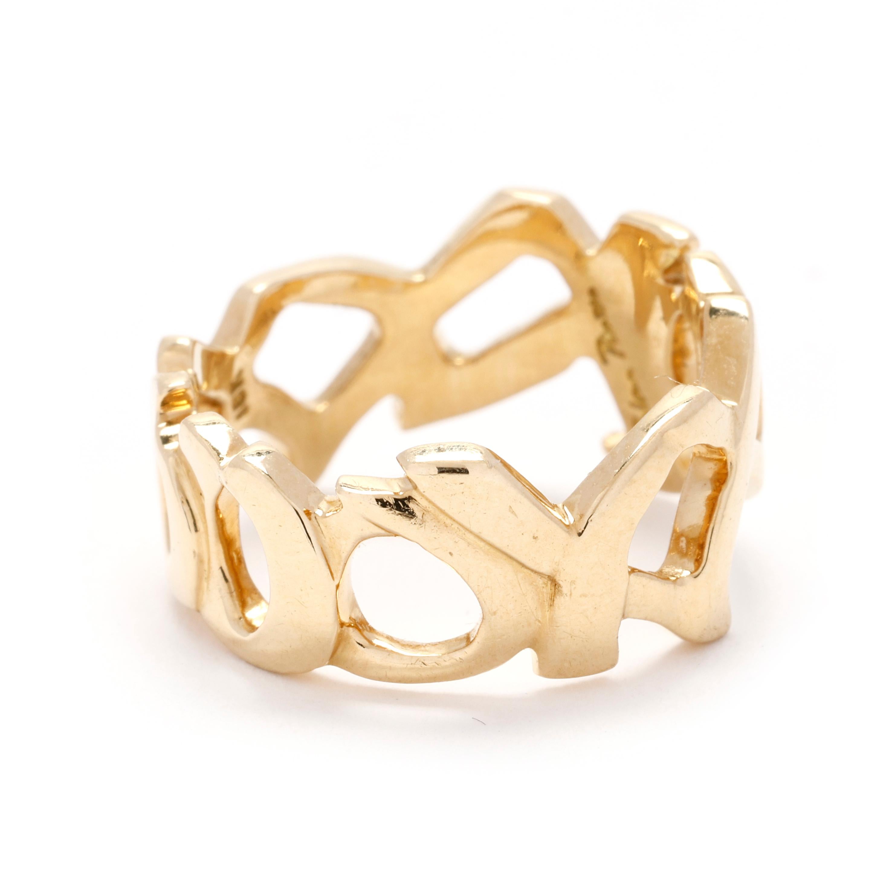 Celebrate love and luxury with this iconic Tiffany & Co Paloma Picasso XO Gold Ring. Meticulously crafted in lustrous 18k yellow gold, this elegant ring features a unique XO design inspired by Paloma Picasso's passion for art and romance, making it