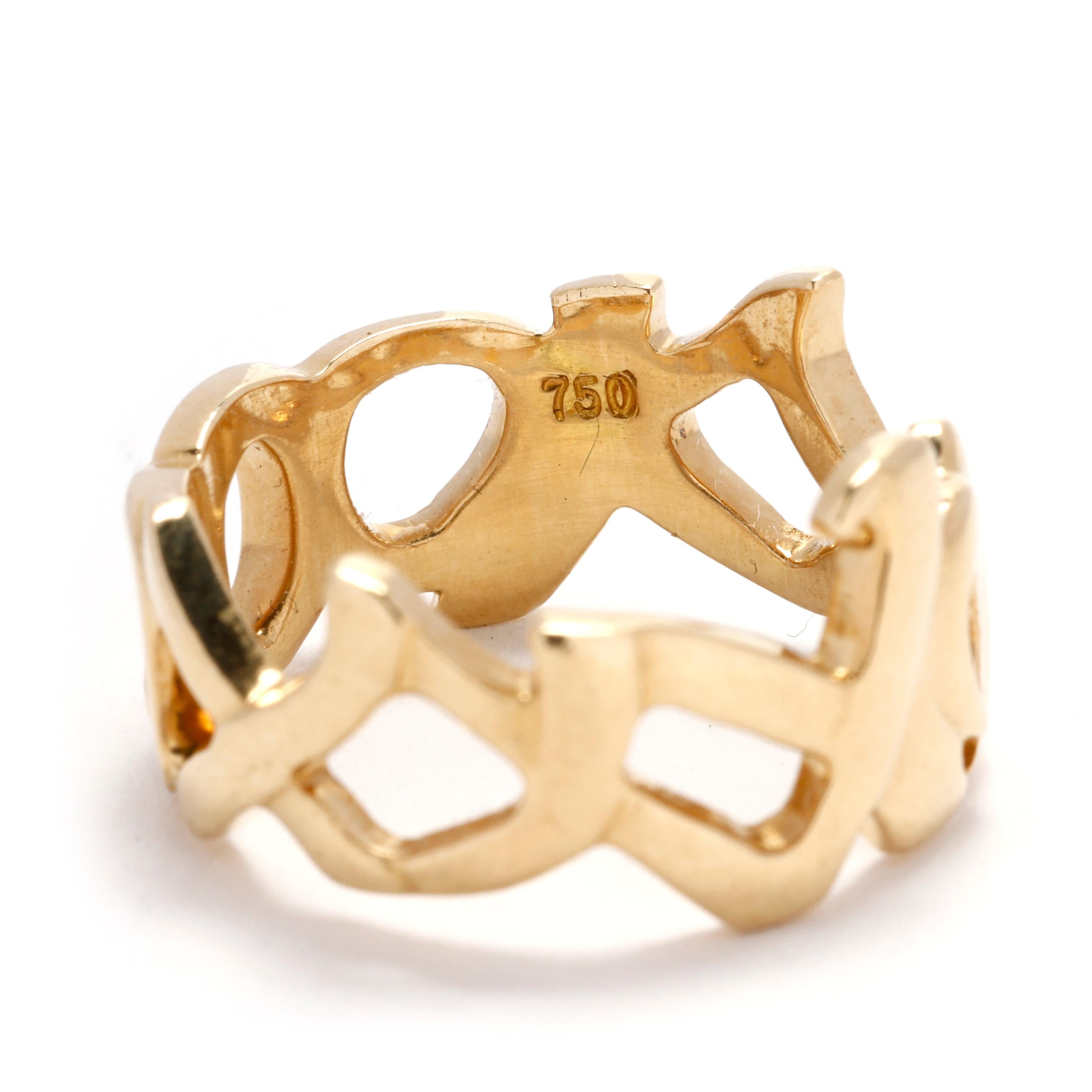 Bague Paloma Picasso Xo en or jaune 18 carats Tiffany and Co, taille 5 Pour femmes en vente