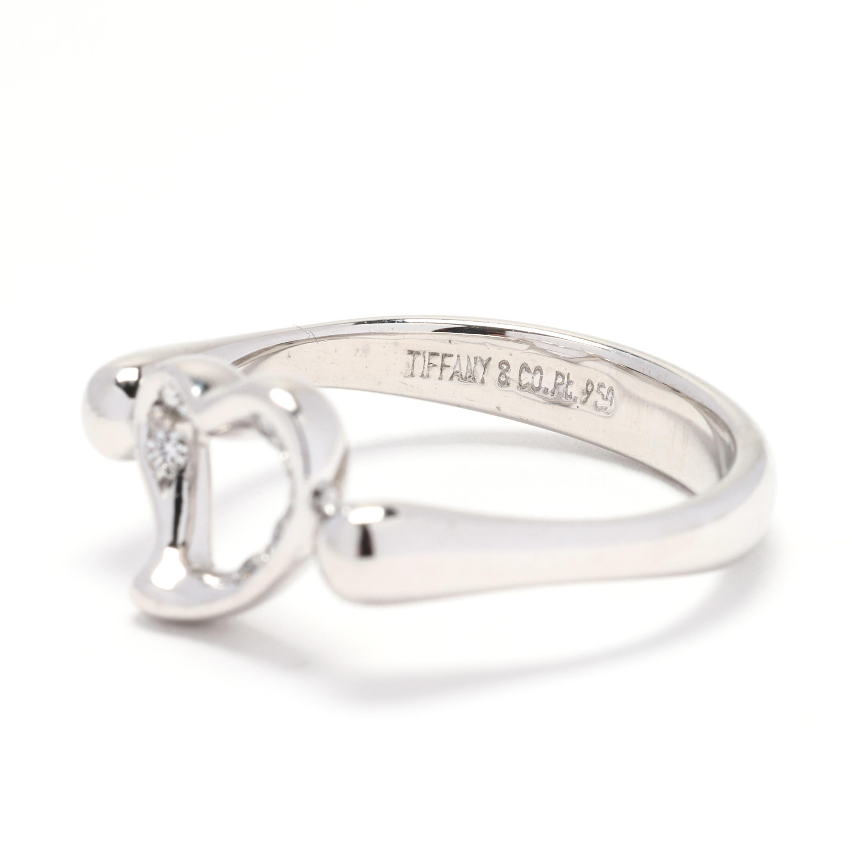 Femenino o masculino Tiffany & Co. Anillo Corazón de Diamantes Peretti, Platino en venta