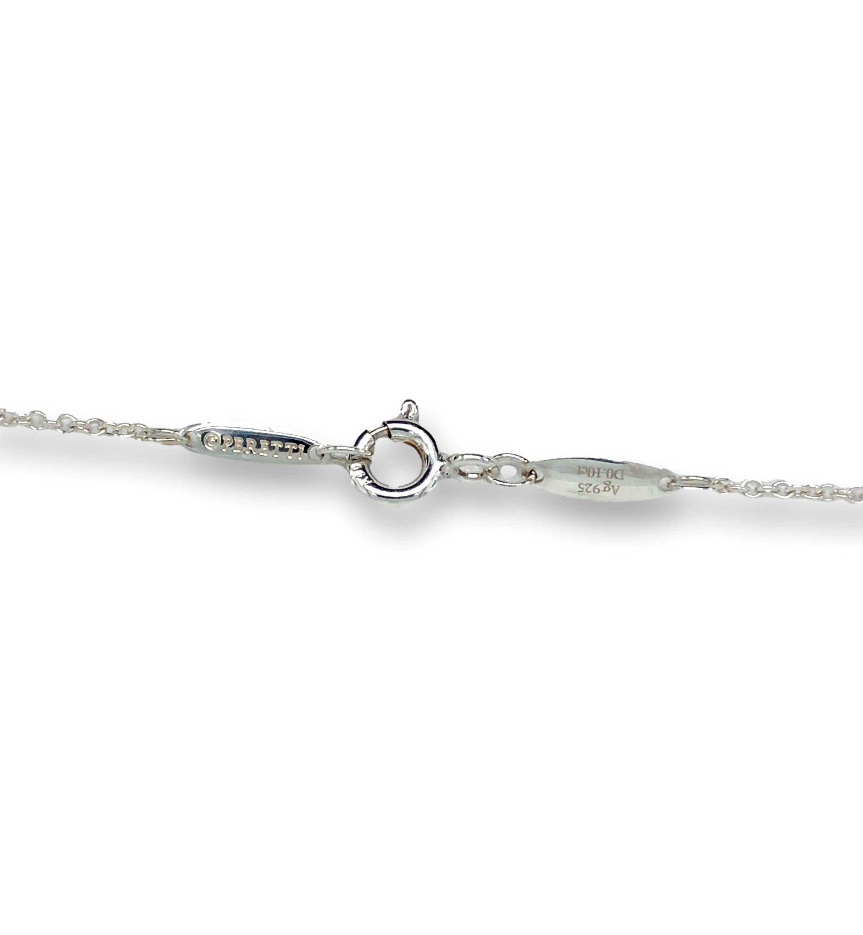 Modern Tiffany and Co. Peretti Diamonds by the Yard Silver Single Diamond Pendant .10ct
