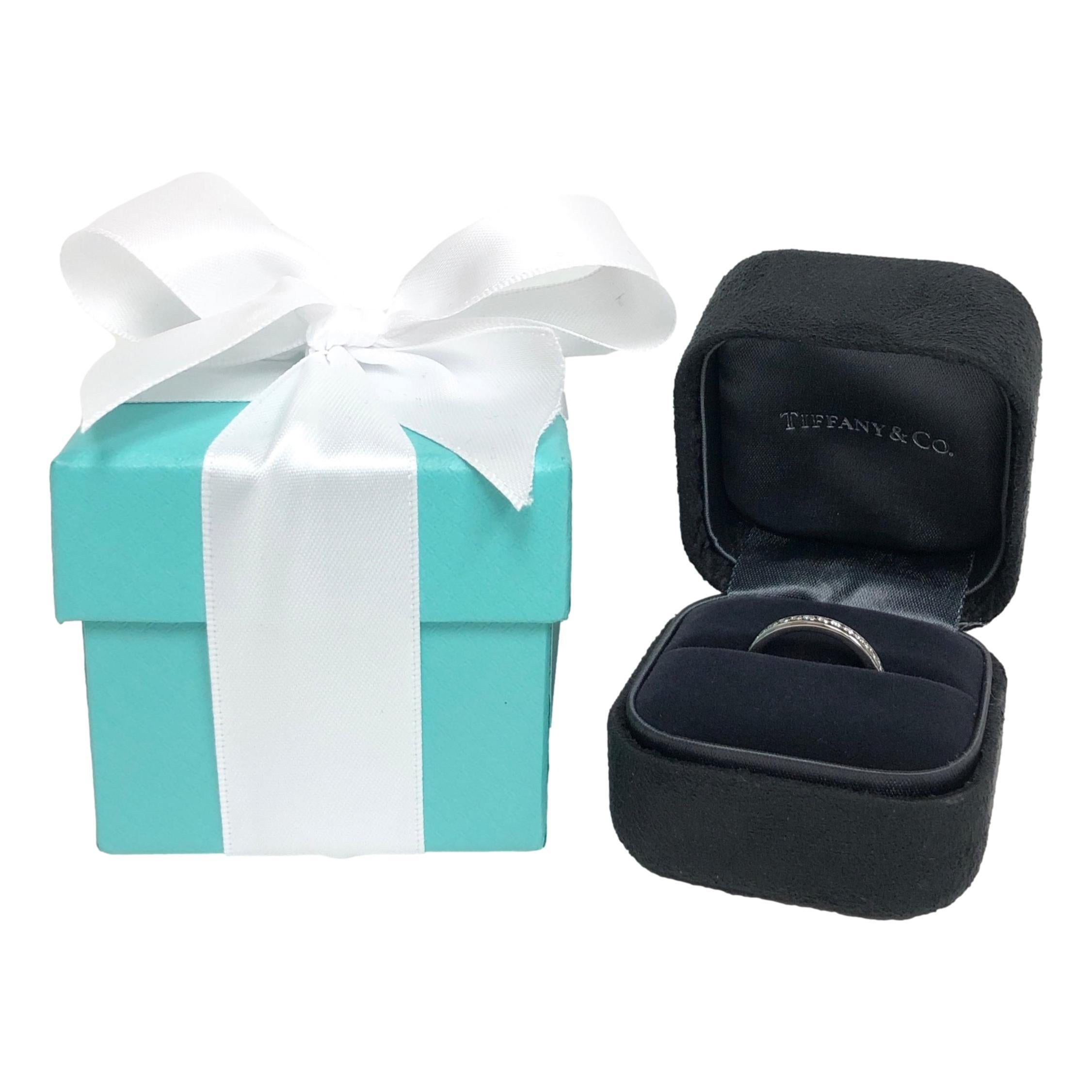 Tiffany and Co. Platinum and Diamond 0.56ct Full Circle  Band Ring Sze 5.75 1