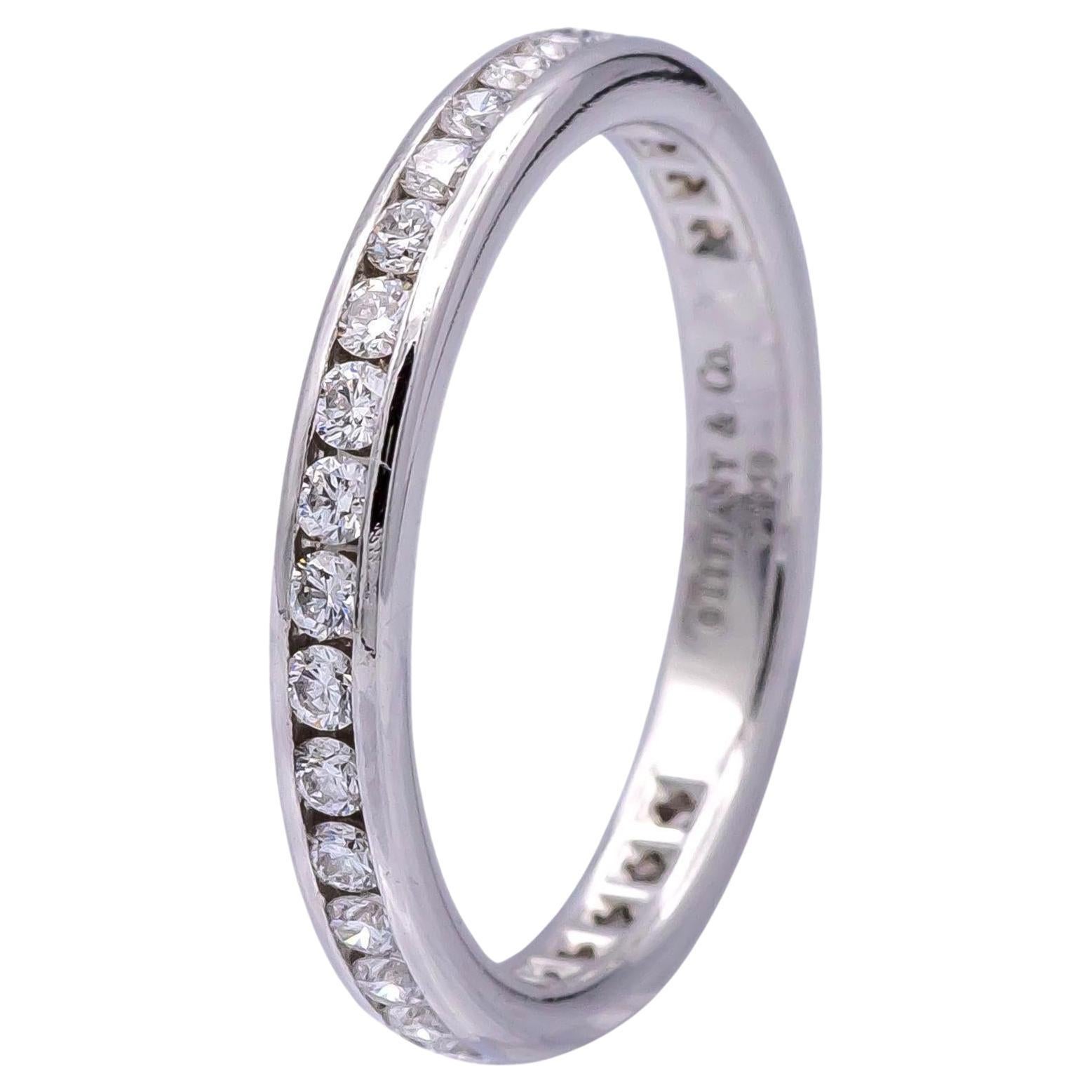 Tiffany and Co. Platinum and Diamond 0.56ct Full Circle  Band Ring Sze 5.75
