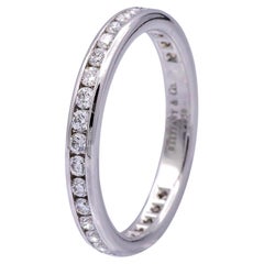 Tiffany and Co. Platinum and Diamond 0.56ct Full Circle  Band Ring Sze 5.75