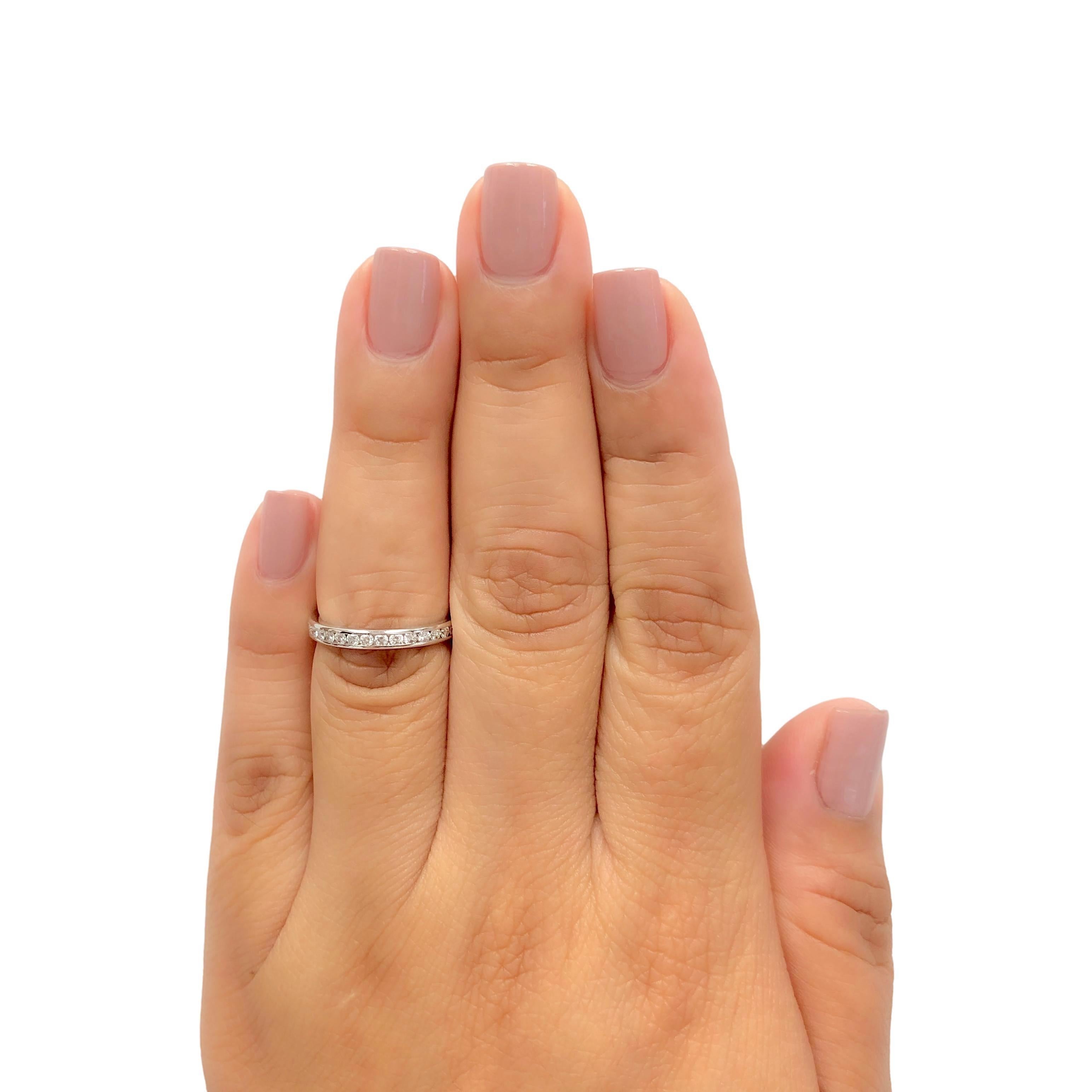 Women's Tiffany and Co. Platinum and Diamond 0.56ct Full Circle  Band Ring Sze 5.75