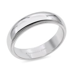 Tiffany and Co. Platinum Classic Milgrain Wedding Band Ring