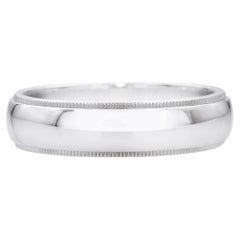 Tiffany and Co. Platinum Classic Milgrain Wedding Band Ring