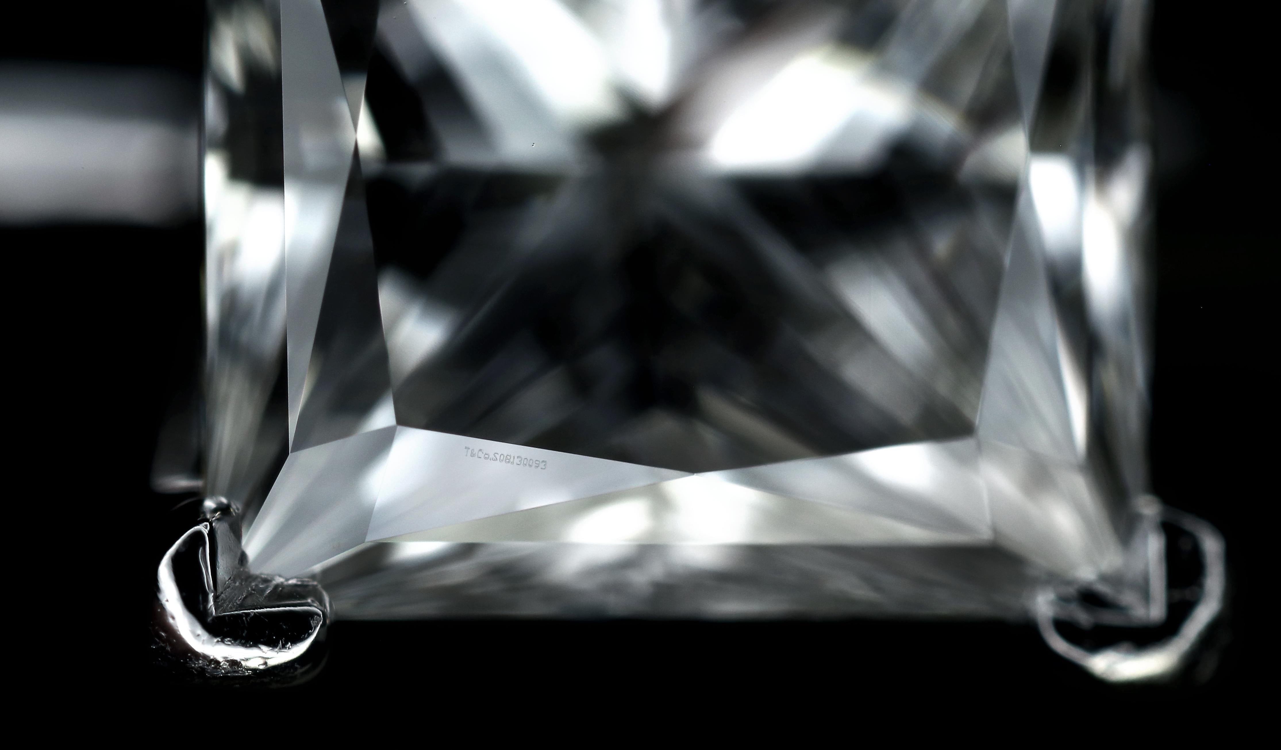 Tiffany and Co. Platinum Diamond Engagement Ring .50 Ct Princess Solitaire FVVS2 4
