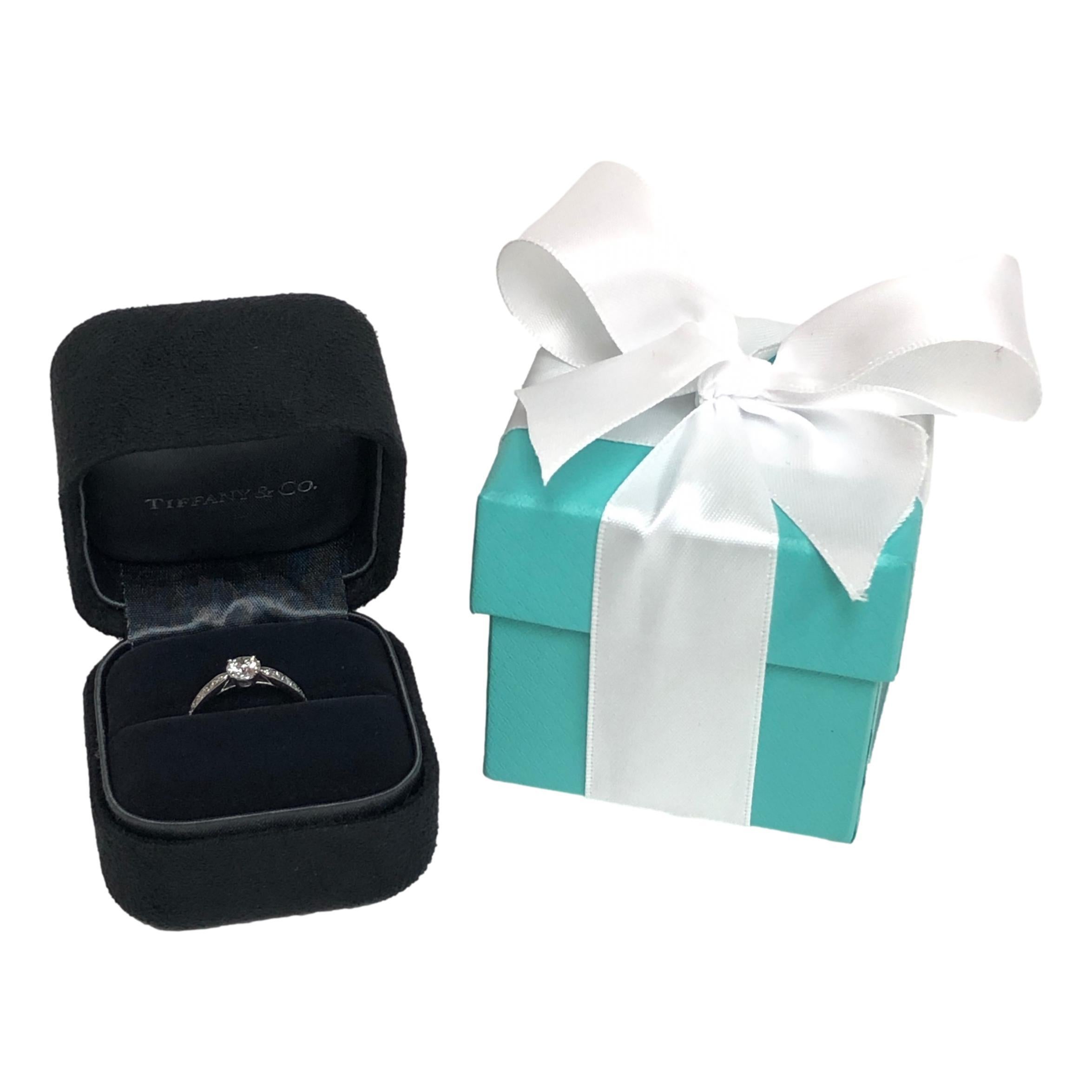 Tiffany and Co. Platinum Diamond Harmony Engagement Ring .45 cts GVS1 1
