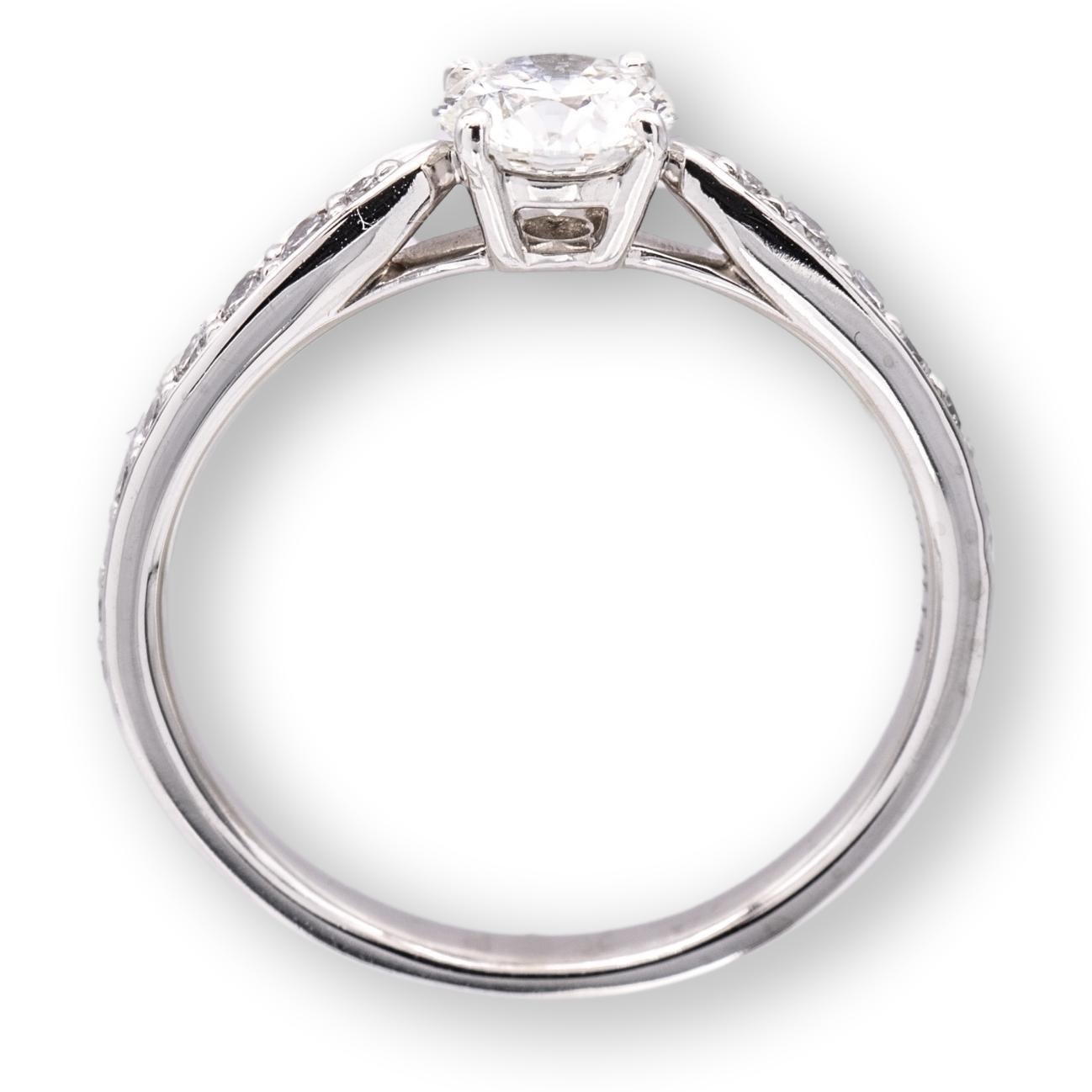 Modern Tiffany and Co. Platinum Diamond Harmony Engagement Ring .45 cts GVS1