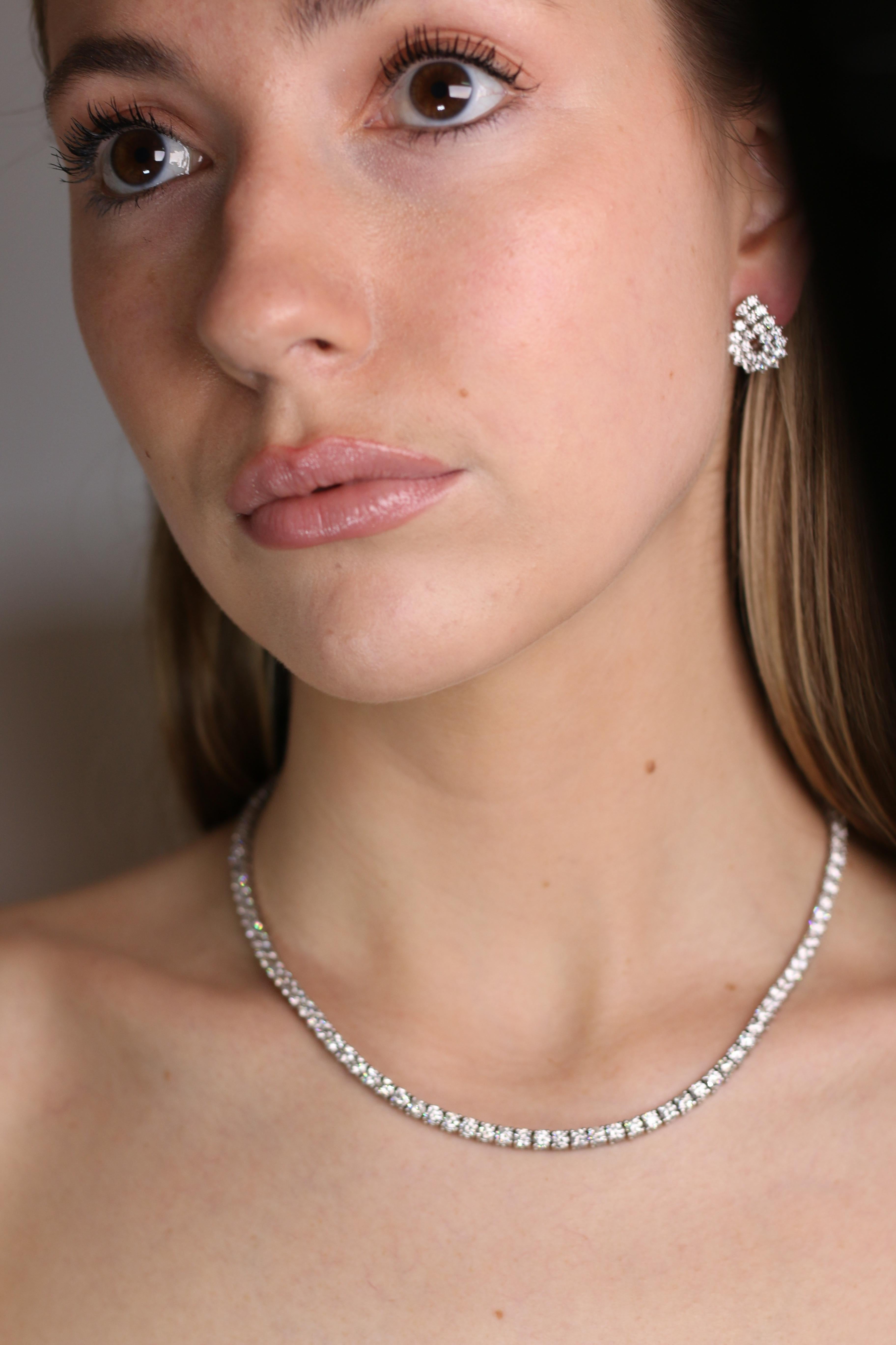 Tiffany and Co. Platinum Diamond Omega Clip Earrings For Sale 5