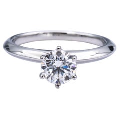 Tiffany 
Co. Platinum Diamond Solitaire Engagement Ring .70ct Round IVS1