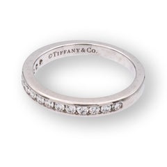 Tiffany and Co. Platinum Halfway Wedding Band Ring 0.24 Cts Size5