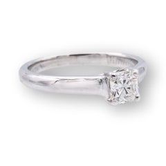 Tiffany and Co. Platinum Lucida Diamond Engagement Ring .50ct HVVS1 w/Receipt