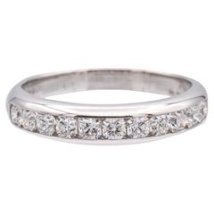 Tiffany & Co. Platinum Lucida Half Circle Diamond Band Ring .55 Ct.