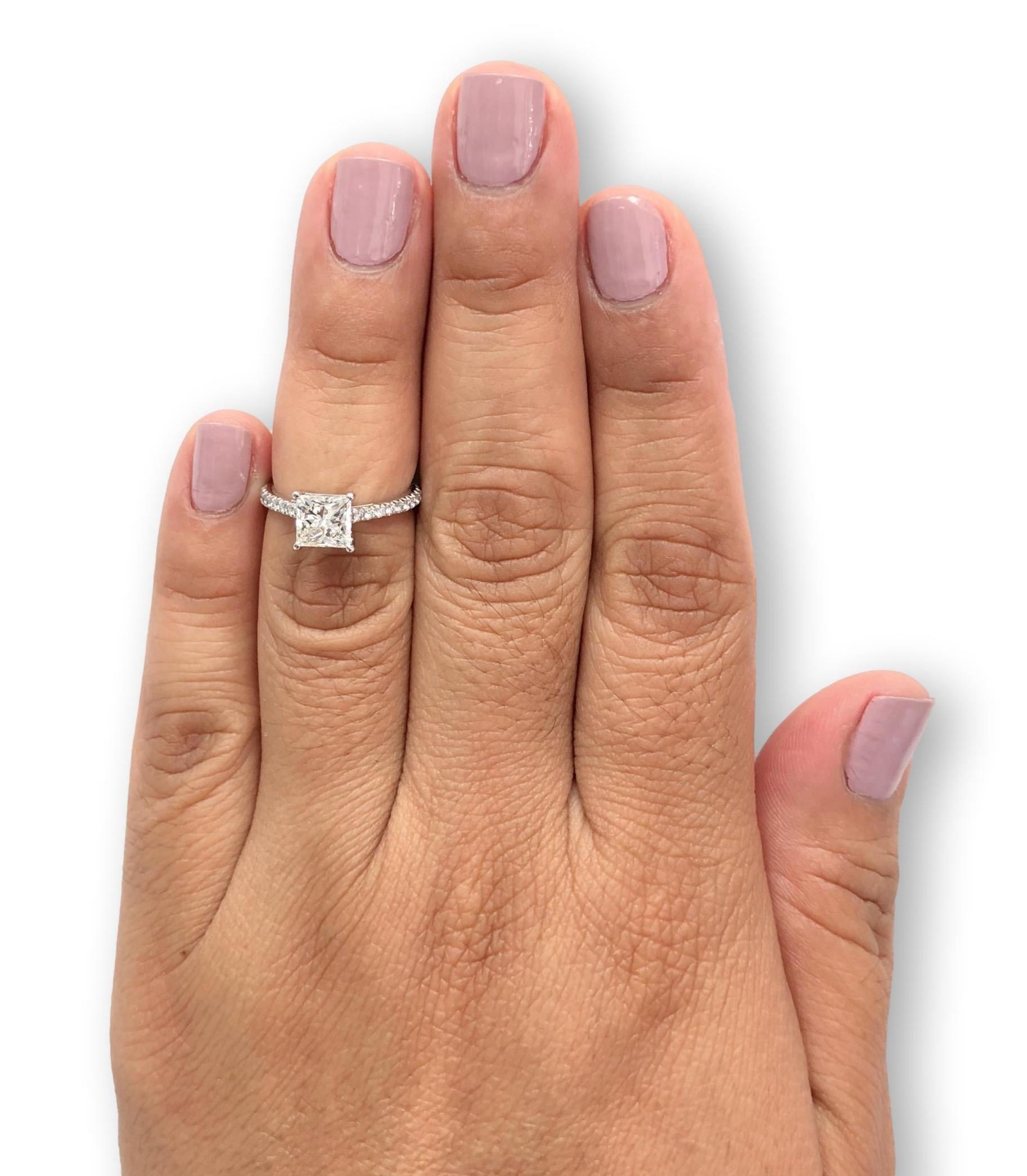 Tiffany and Co. Platinum Novo Princess Cut Diamond Engagement Ring 1.09ct HVVS2  4