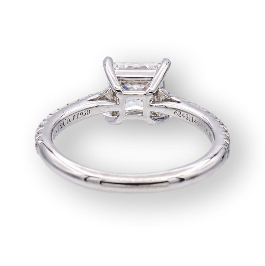 Modern Tiffany and Co. Platinum Novo Princess Cut Diamond Engagement Ring 1.09ct HVVS2