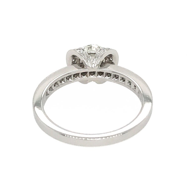 Tiffany and Co. Platinum Ribbon Diamond Engagement Ring and Matching ...