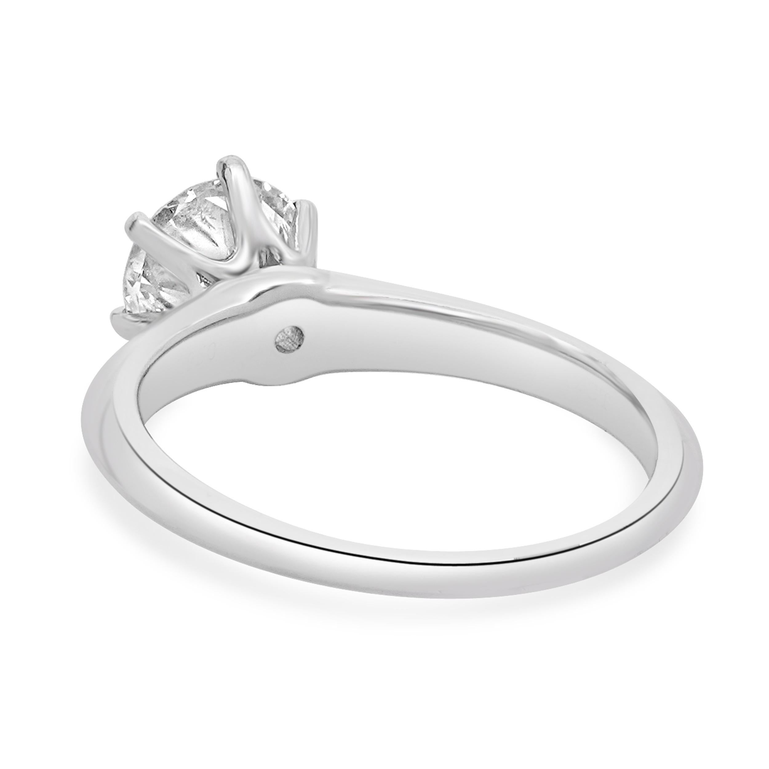Tiffany und Co. Runder Diamant-Verlobungsring aus Platin (Rundschliff)