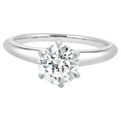 Tiffany und Co. Runder Diamant-Verlobungsring aus Platin