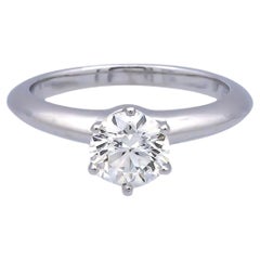 Tiffany und Co. Platin Solitär Runder Diamant Verlobungsring 1,05 HVVS2