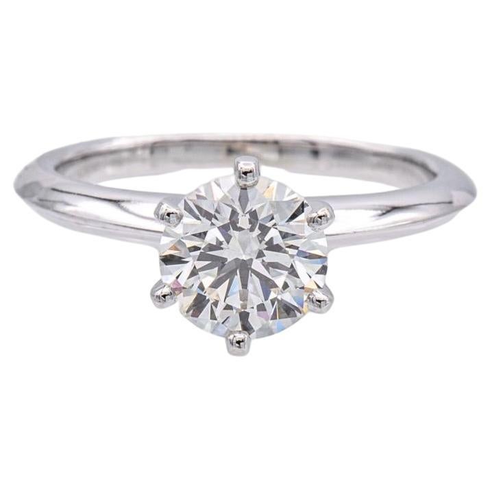Tiffany & Co. Platinum Solitaire Round Diamond Engagement Ring 1.19 IVS1
