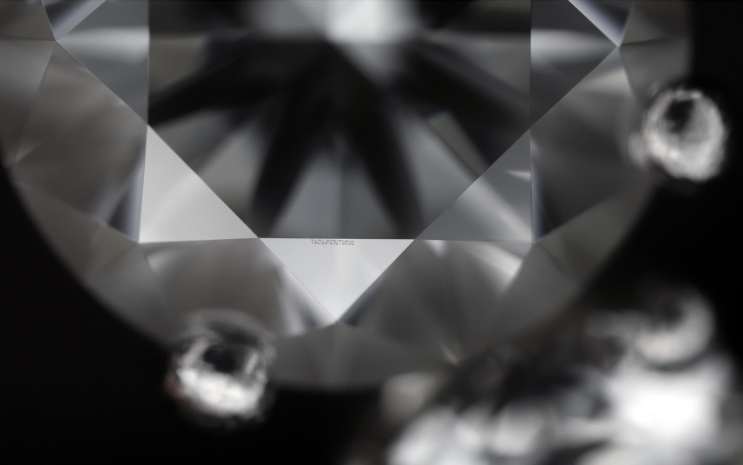 Tiffany and Co. Platinum Three-Stone Round Pear Shape Diamond Engagement Ring  7