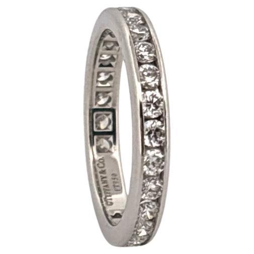Taille ronde Tiffany and Co. PT950 Bague d'éternité en platine avec diamant de 0,75 carat en vente