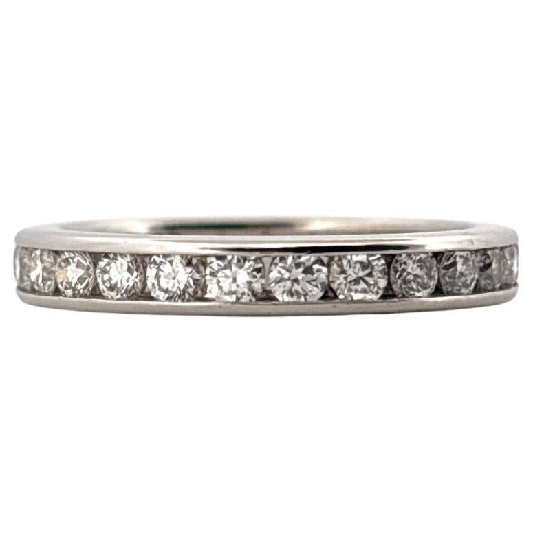 Tiffany and Co. PT950 Bague d'éternité en platine avec diamant de 0,75 carat en vente 1