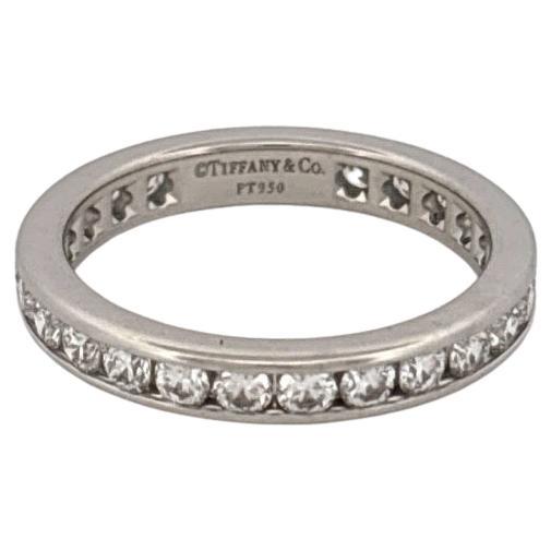 Tiffany and Co. PT950 Bague d'éternité en platine avec diamant de 0,75 carat en vente 2