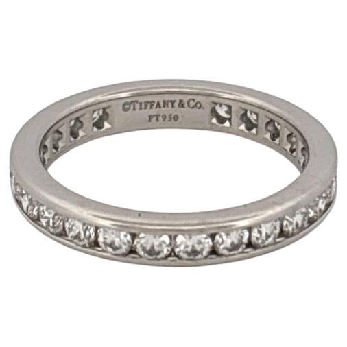 Tiffany and Co. PT950 Bague d'éternité en platine avec diamant de 0,75 carat en vente 3
