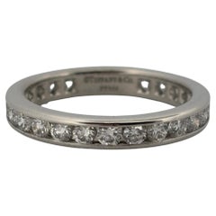 Tiffany and Co. PT950 Bague d'éternité en platine avec diamant de 0,75 carat