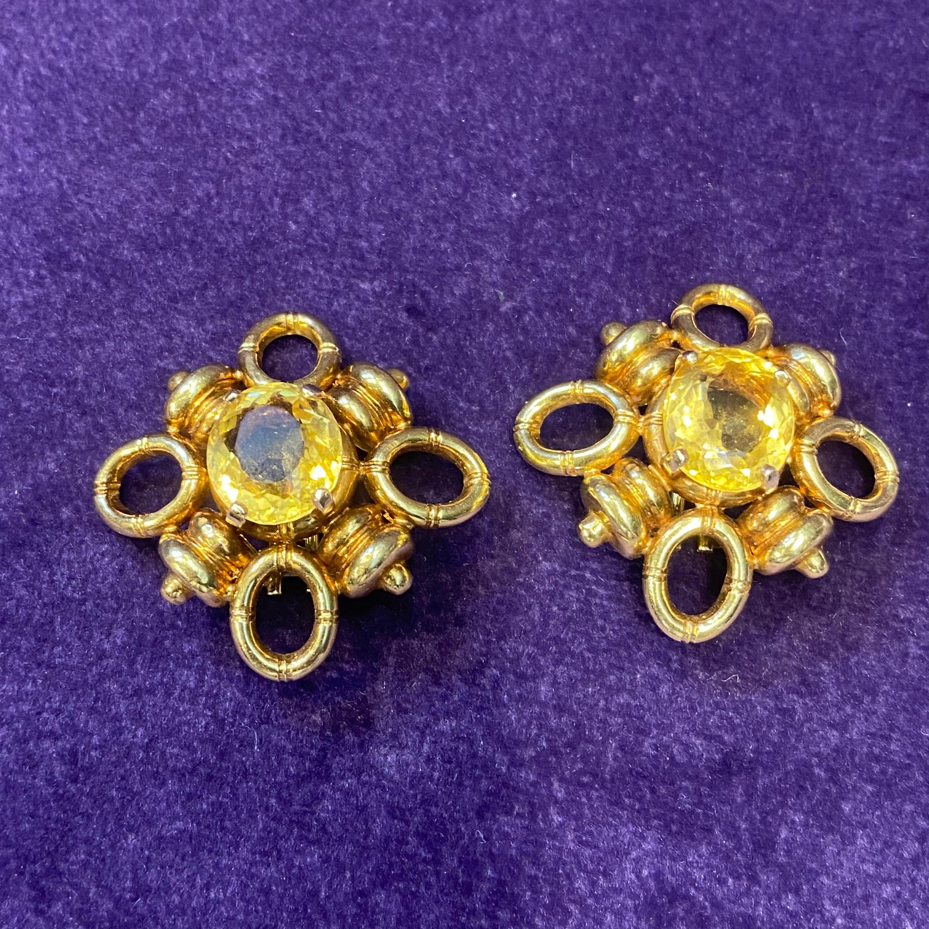 Tiffany and Co Retro Citrine Earrings For Sale 4