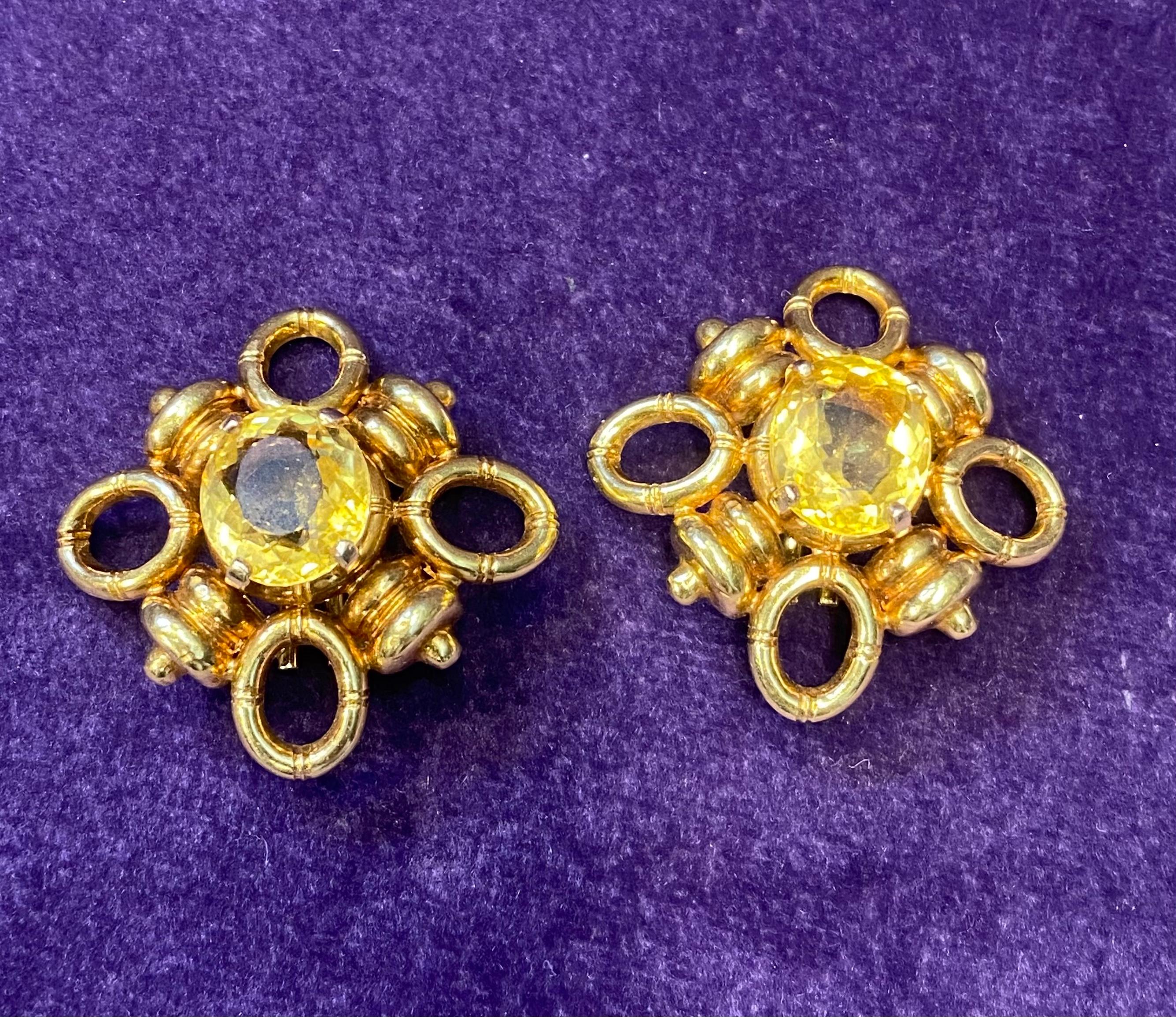Tiffany and Co Retro Citrine Earrings For Sale 5