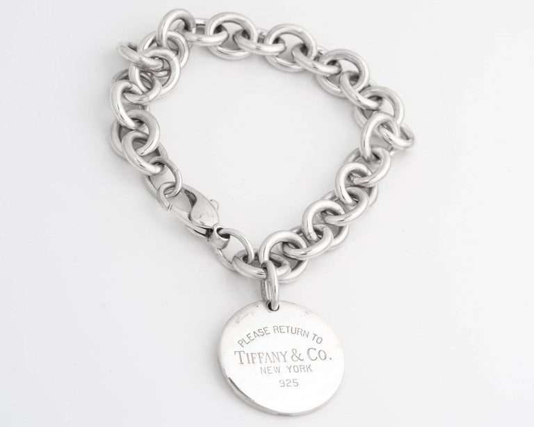 Tiffany And Co Return To Round Tag Sterling Silver Bracelet Modern Tiffany Co Return To Round Tag Sterling Silver Bracelet For
