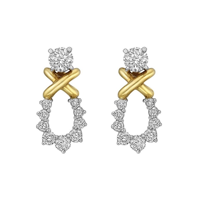 Tiffany and Co. Round Diamond Stud Earrings with Removable Drops at 1stDibs