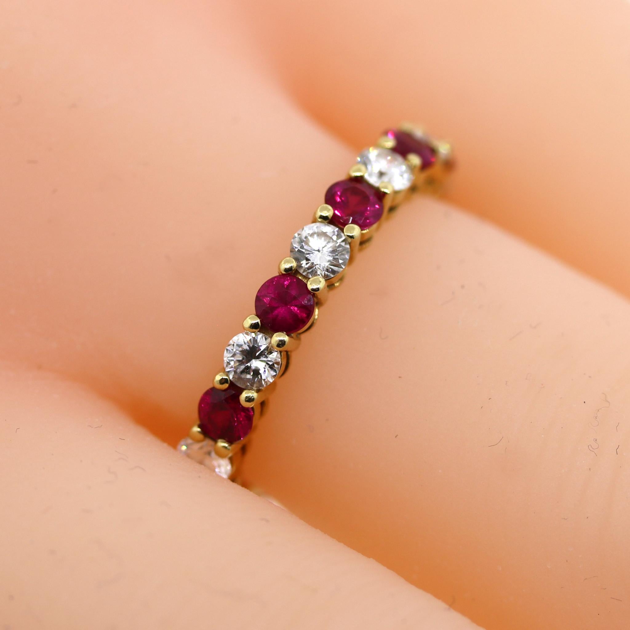 Tiffany and Co. Ruby and Diamond Forever Ring In Excellent Condition For Sale In New York, NY