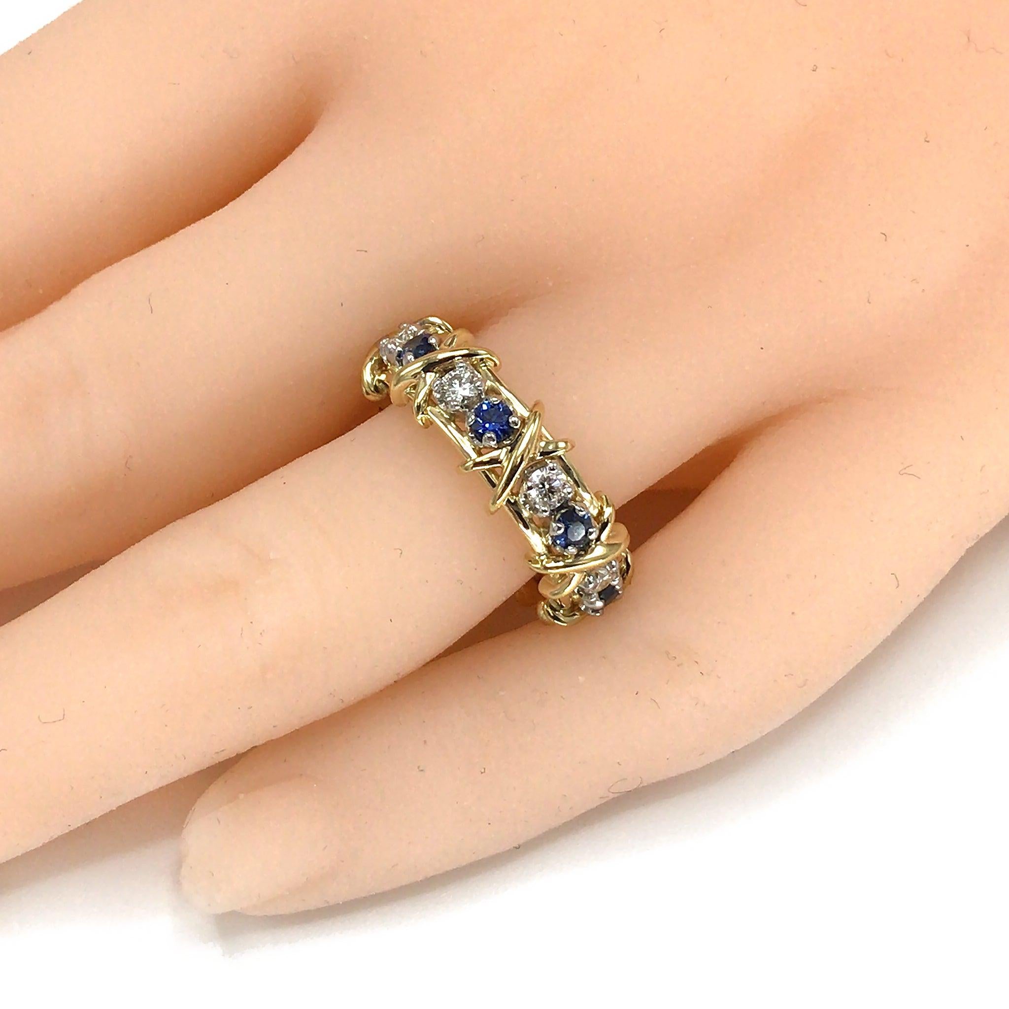Tiffany und Co. Schlumberger Eternity-Ring mit Diamant und Saphir Damen