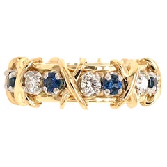 Tiffany und Co. Schlumberger Eternity-Ring mit Diamant und Saphir