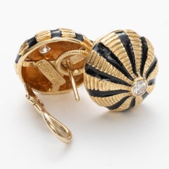 Tiffany & Co. Schlumberger, Gold and Enamel Taj Mahal Stud Earrings