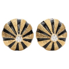 Tiffany & Co. Schlumberger, Gold and Enamel Taj Mahal Stud Earrings