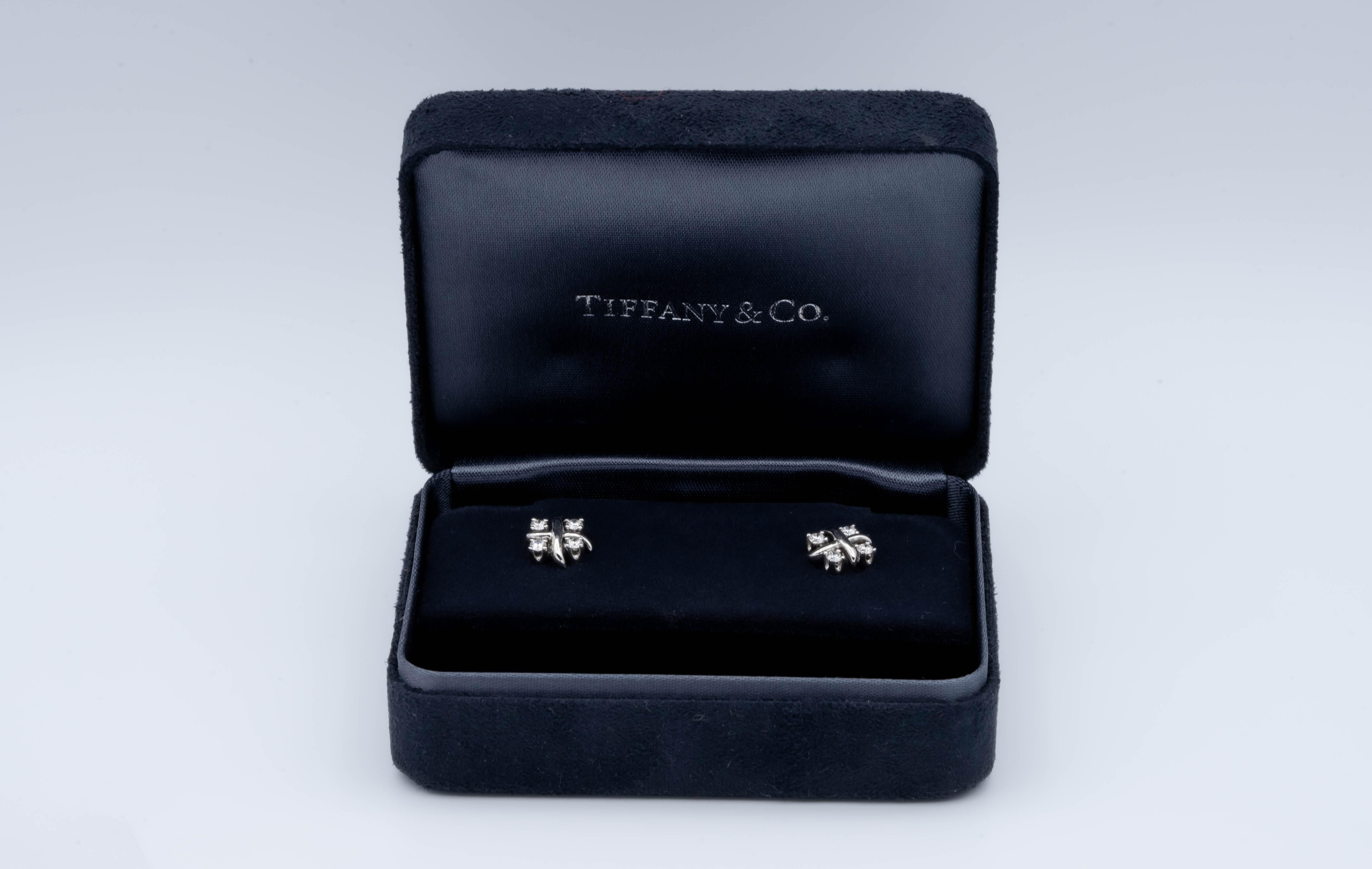 Modern Tiffany & Co. Schlumberger-Lynn 0.29 Carat Stud Earrings in Platinum