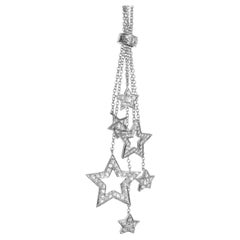 Tiffany & Co. Signed Multi Strand Platinum and Diamond Necklace