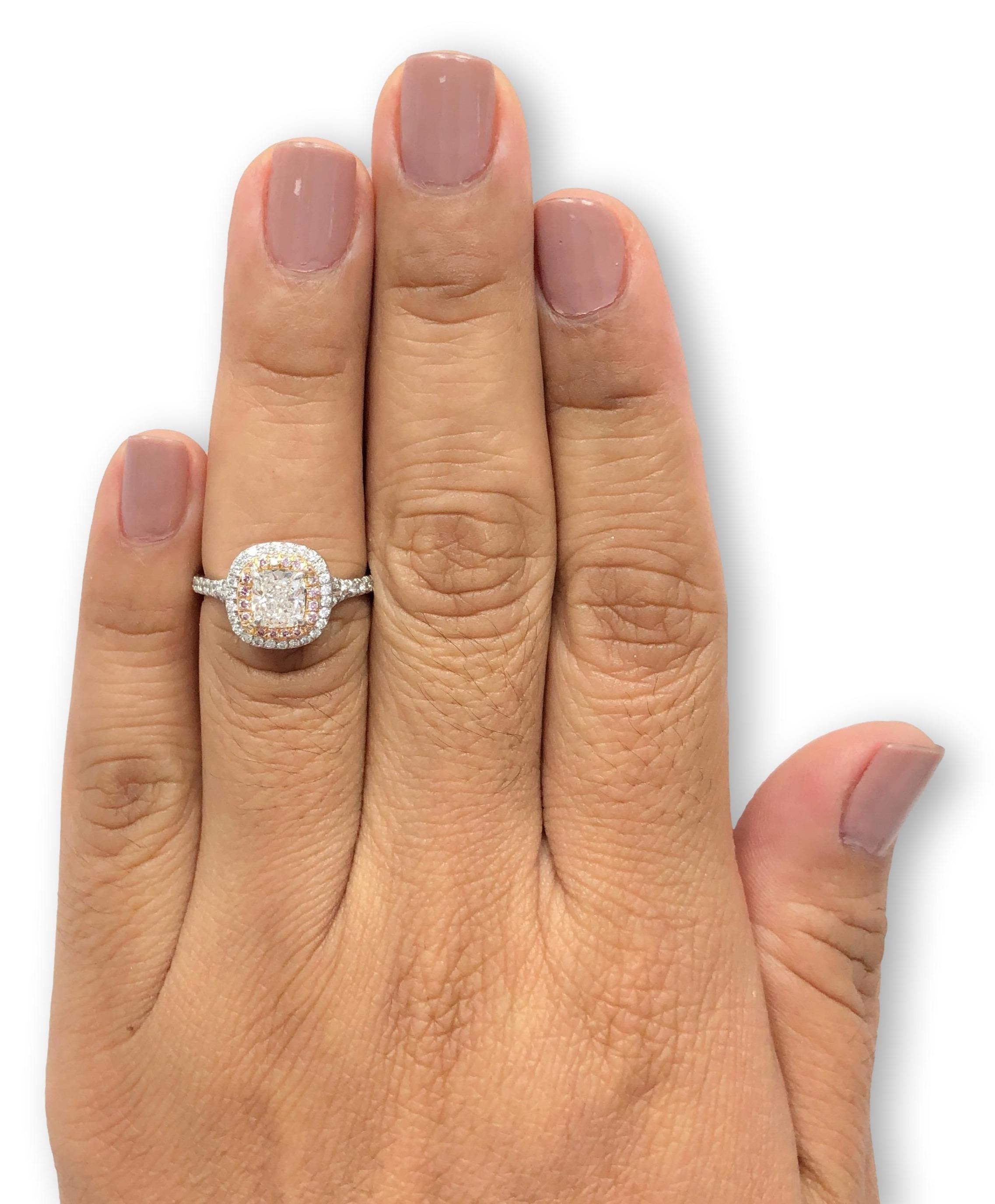 Tiffany & Co. Soleste Pink Diamond Engagement Ring Platinum Rose Gold .81CT FVVS 3