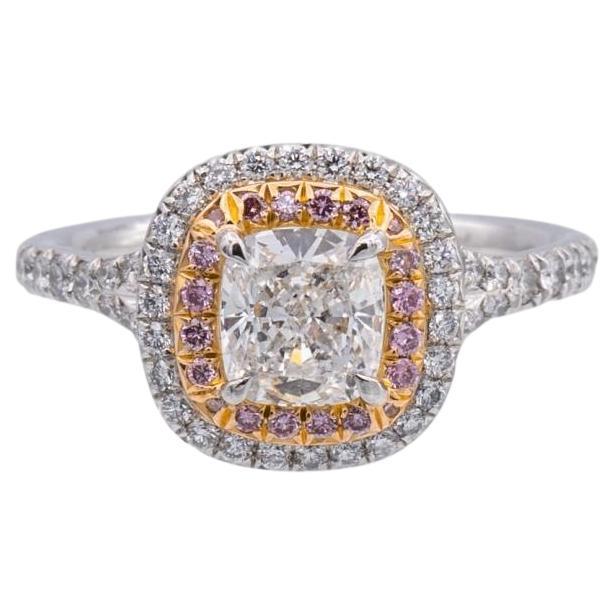 Tiffany & Co. Soleste Pink Diamond Engagement Ring Platinum Rose Gold .81CT FVVS